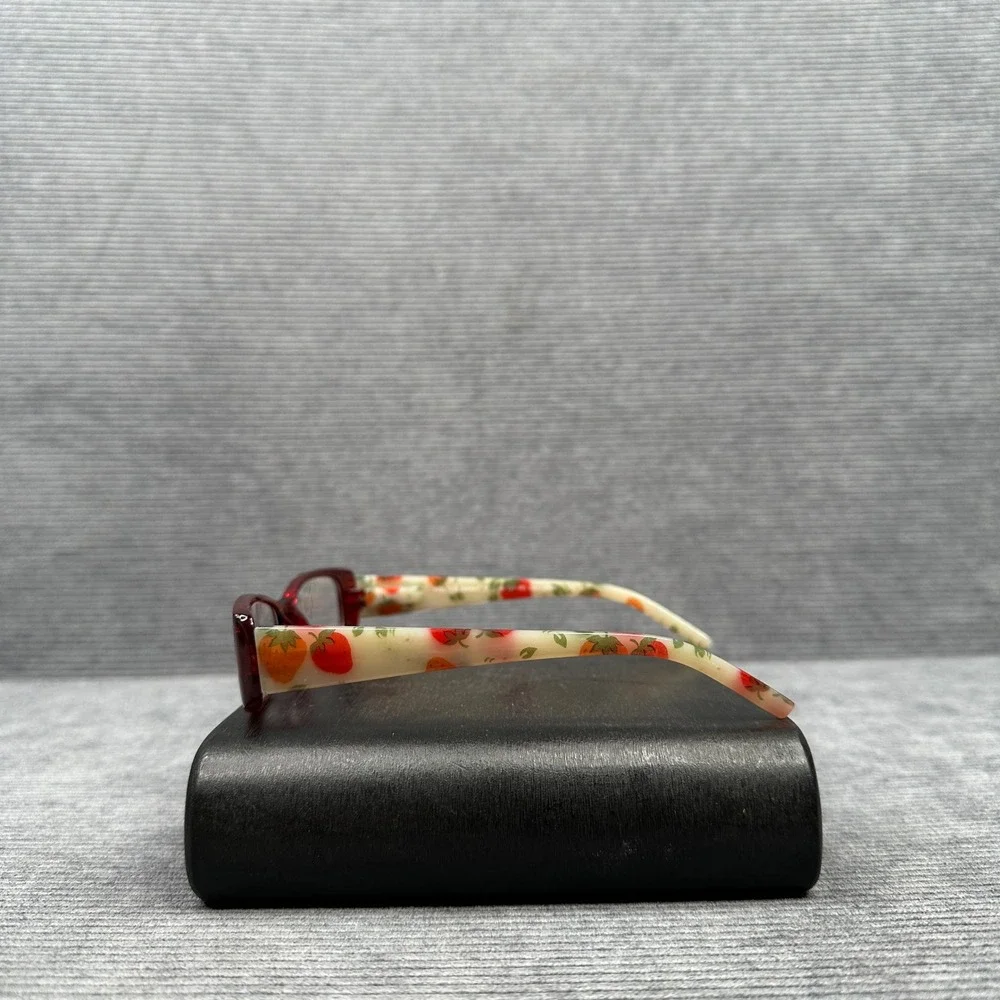 Foster Grant Summers WIN Red Strawberry Print Reading Y2K Glasses +1.25 PL1014